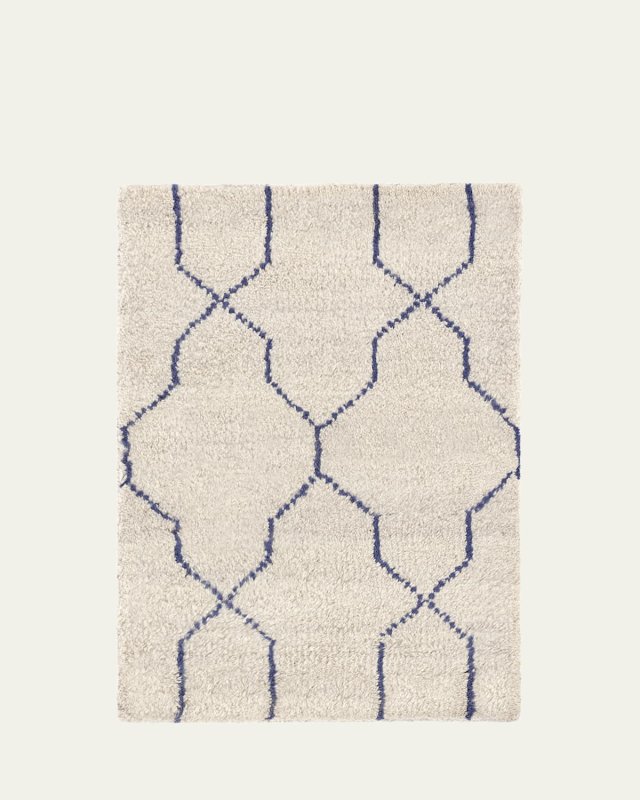 Massena Blue Hand Knotted Wool Rug, 12' x 18'